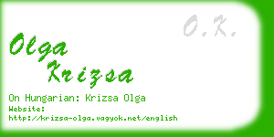 olga krizsa business card